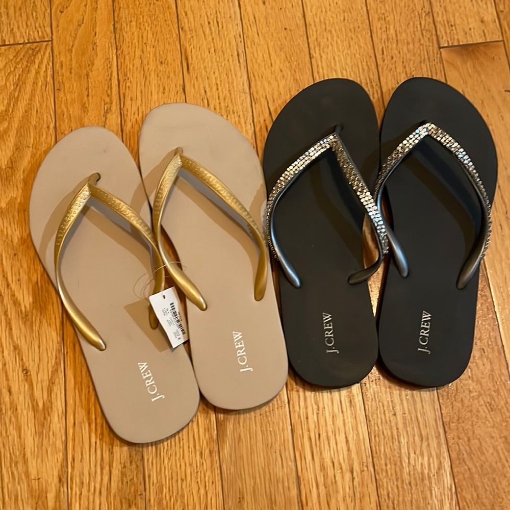 Two pairs of women’s J.Crew flip-flops